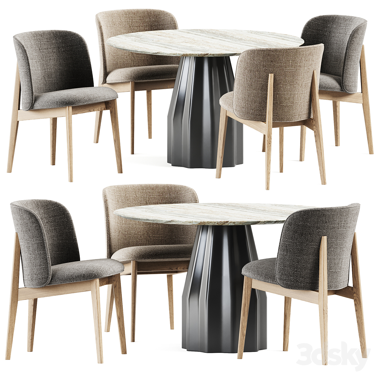 Calligaris and Burin Table by Viccarbe Abrey 椅子_小熊猫超级