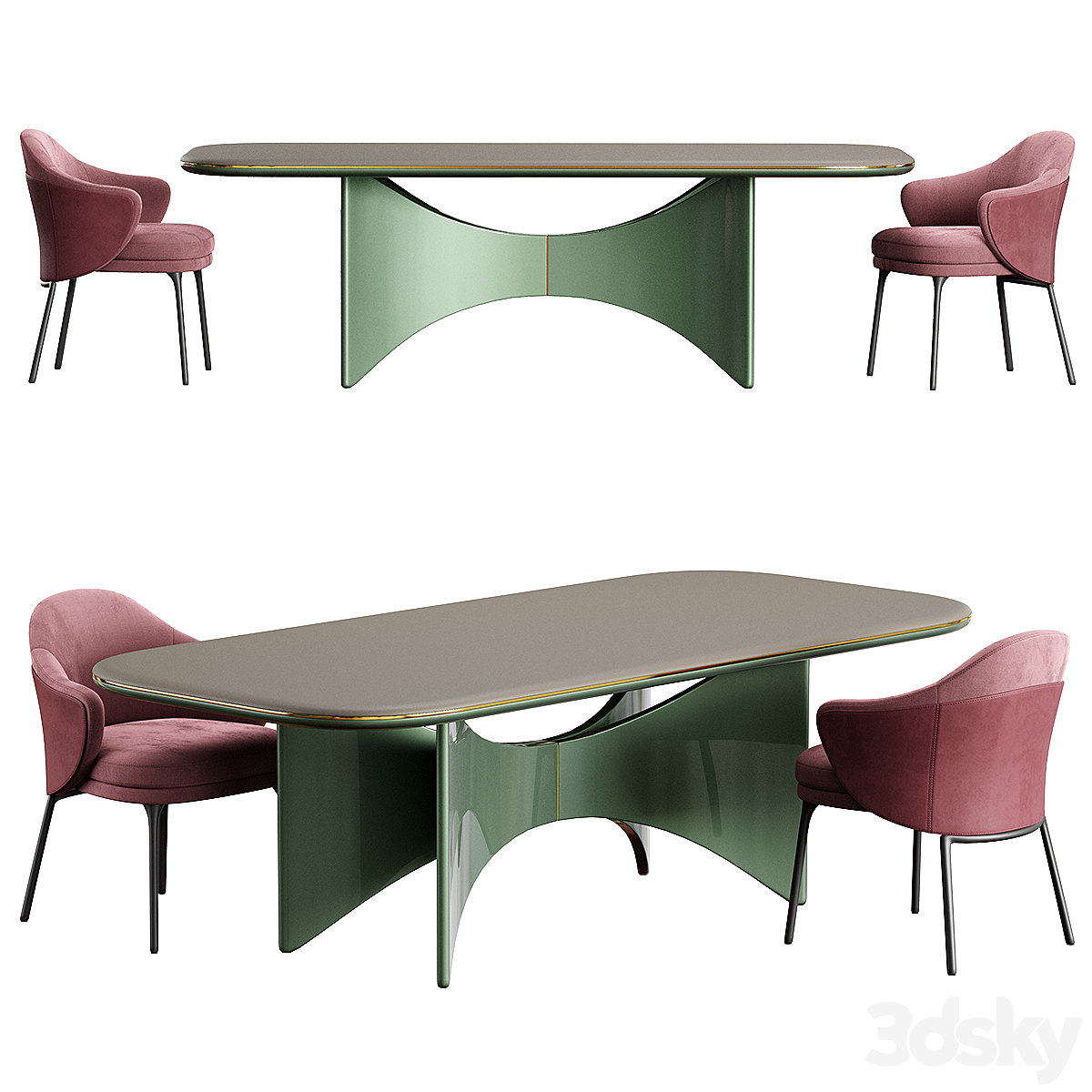 Minotti angie 餐椅 Turri Blues 桌子 3D 2014_小熊猫超级