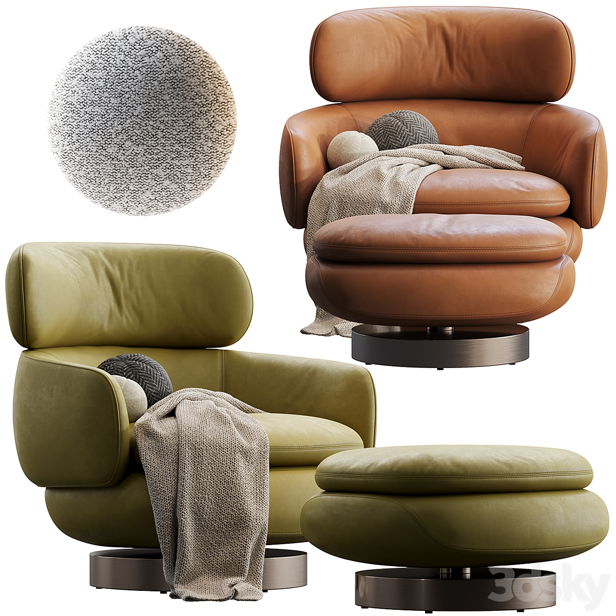 MINOTTI VIVIENNE 扶手椅 3DS MAX 2015_33ba7d_小熊猫超级