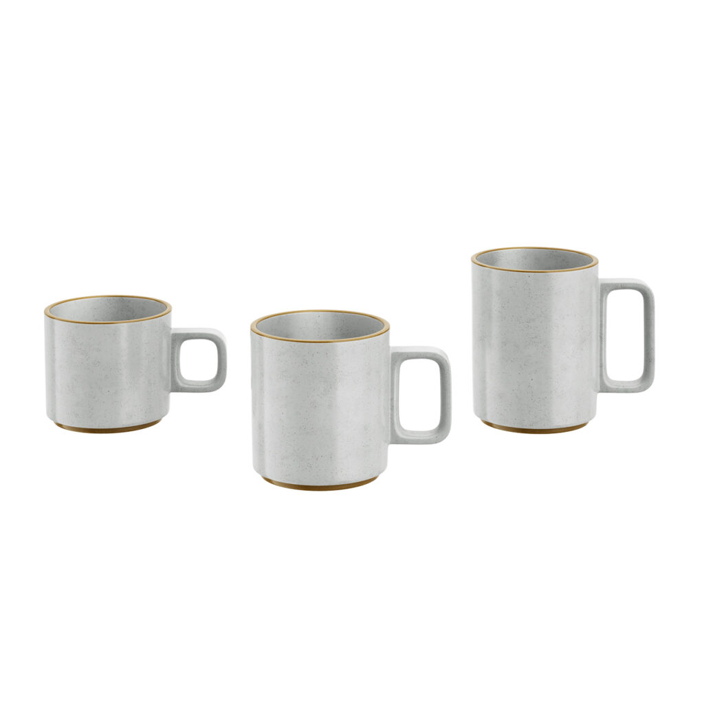 Hasami Porcelain Gray Porcelain Mug Cup_小熊猫超级