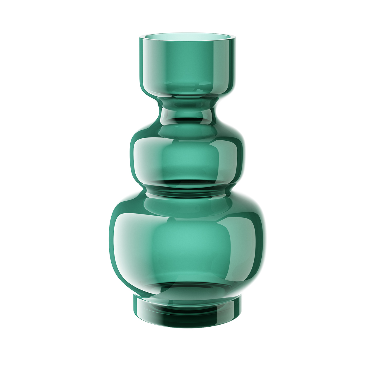Bloomingville 玻璃 花瓶 Green Wave_小熊猫超级