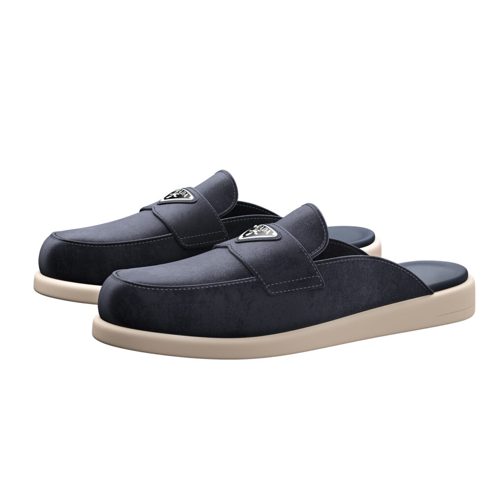 Prada 〇2026小熊猫超级Suede Men Slip-on Slippers_小熊猫超级