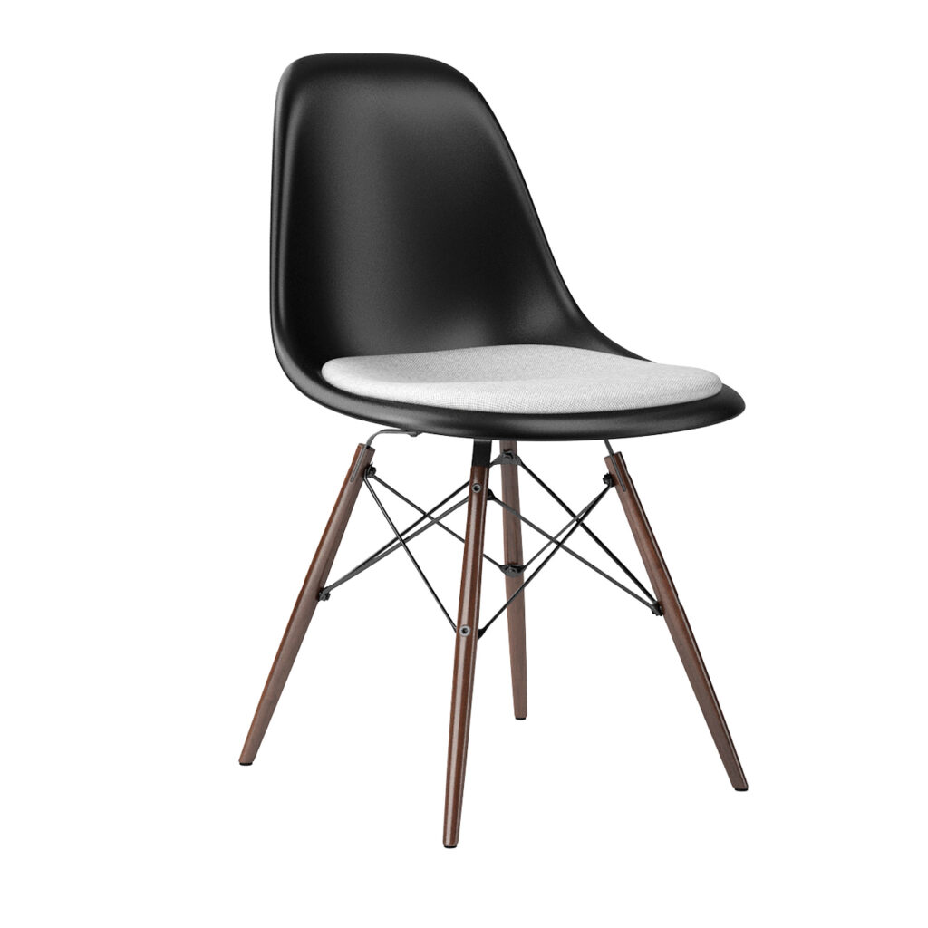 Vitra Eames Fiberglass Side 椅子 DSW Soft Seats_小熊猫超级