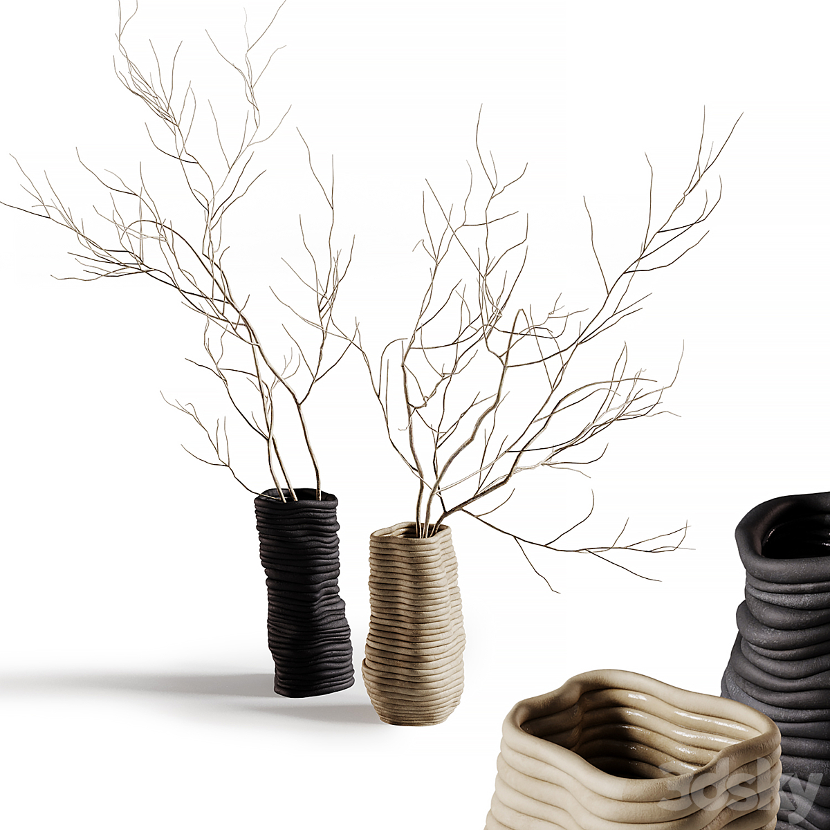 Vases 搭配 branches_小熊猫超级