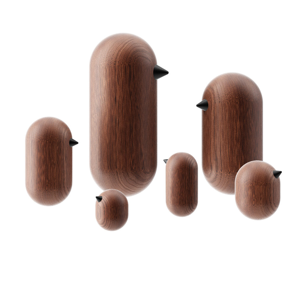 Normann Copenhagen Little Bird 木质 Figures_小熊猫超级
