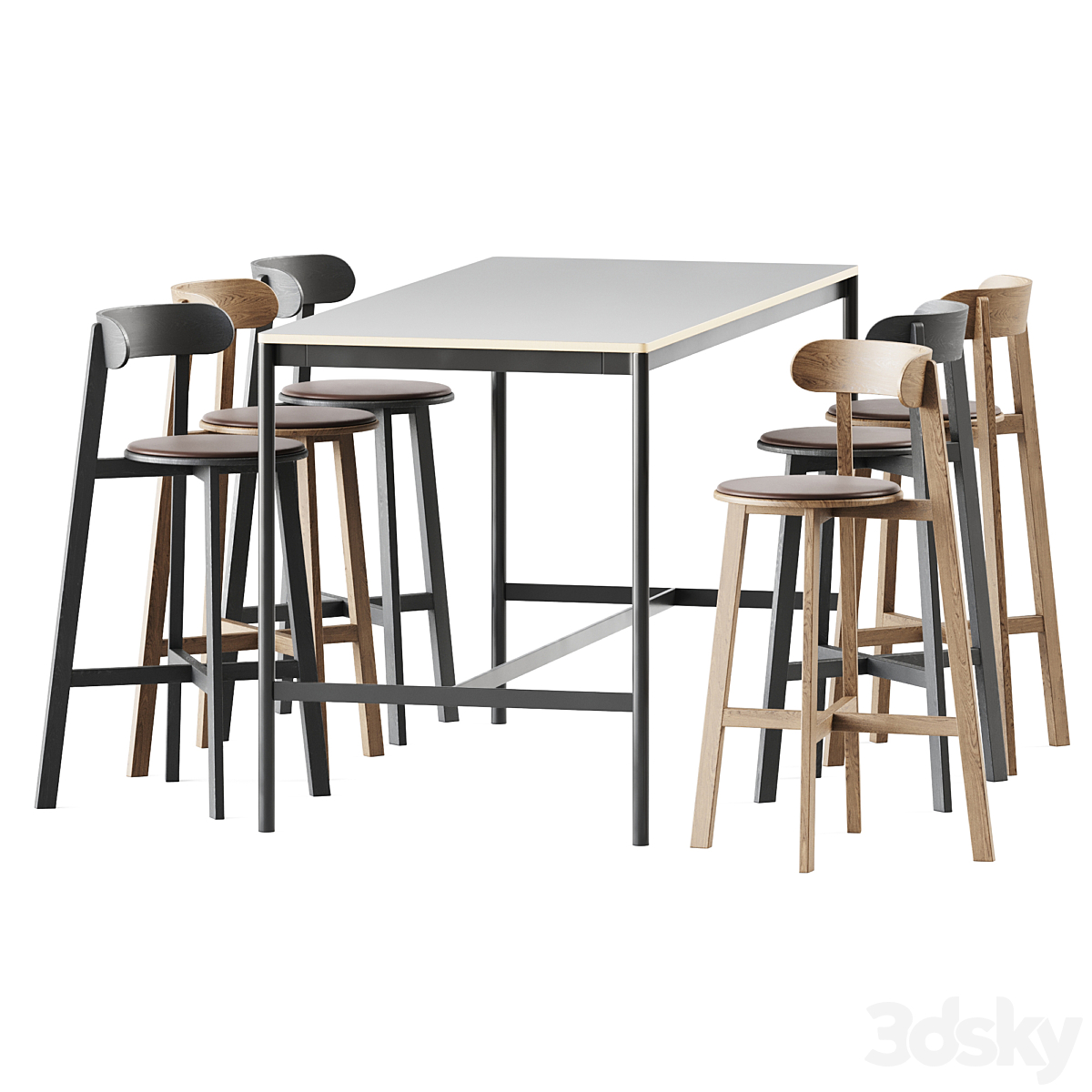 Branca Lisboa Base 桌子 High Muuto 及 Roda 吧椅_小熊猫超级