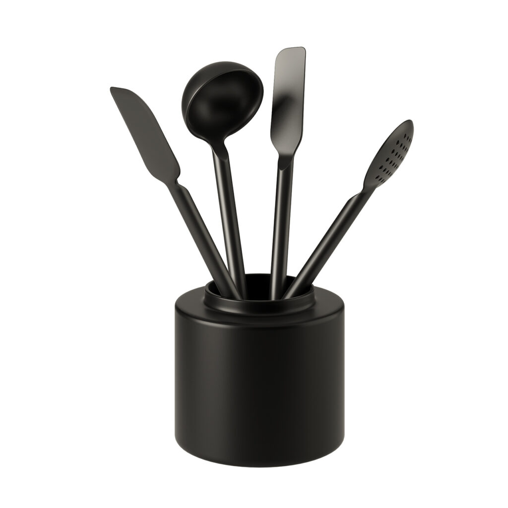Crate & Barrel 黑色 Silicone Utensils_小熊猫超级