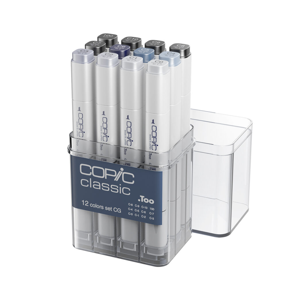 Copic Classic Cool Gray 12PC 套装 Markers_小熊猫超级