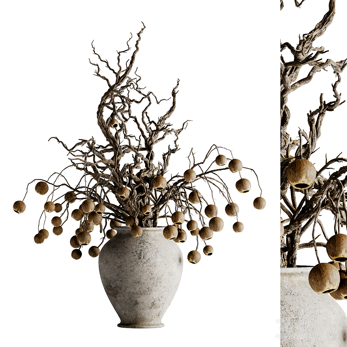 Clay Pot Dried Fruit Bouquet 02 VR_小熊猫超级