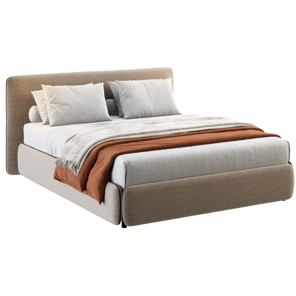 Calligaris Zip 床 搭配 单联 Headboard_小熊猫超级