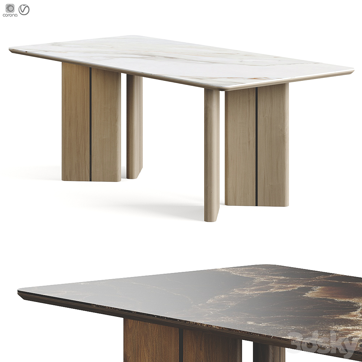 Laskasas Ponza 餐桌 Lux3DLucia_小熊猫超级