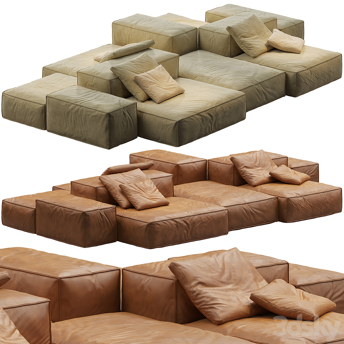 LIVING DIVANI 3DS MAX 2015 沙发 EXTRASOFT_小熊猫超级