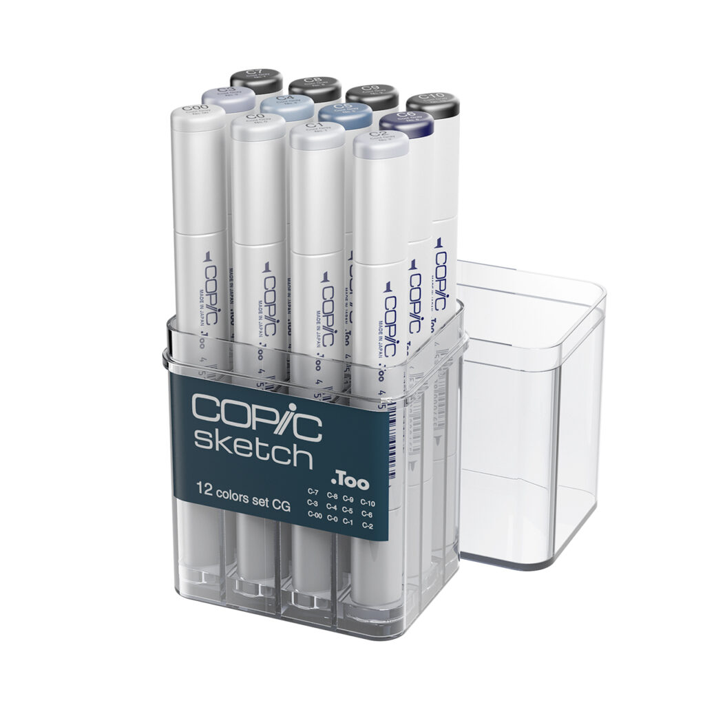Copic Sketch Cool Gray 12PC 套装 Markers_小熊猫超级
