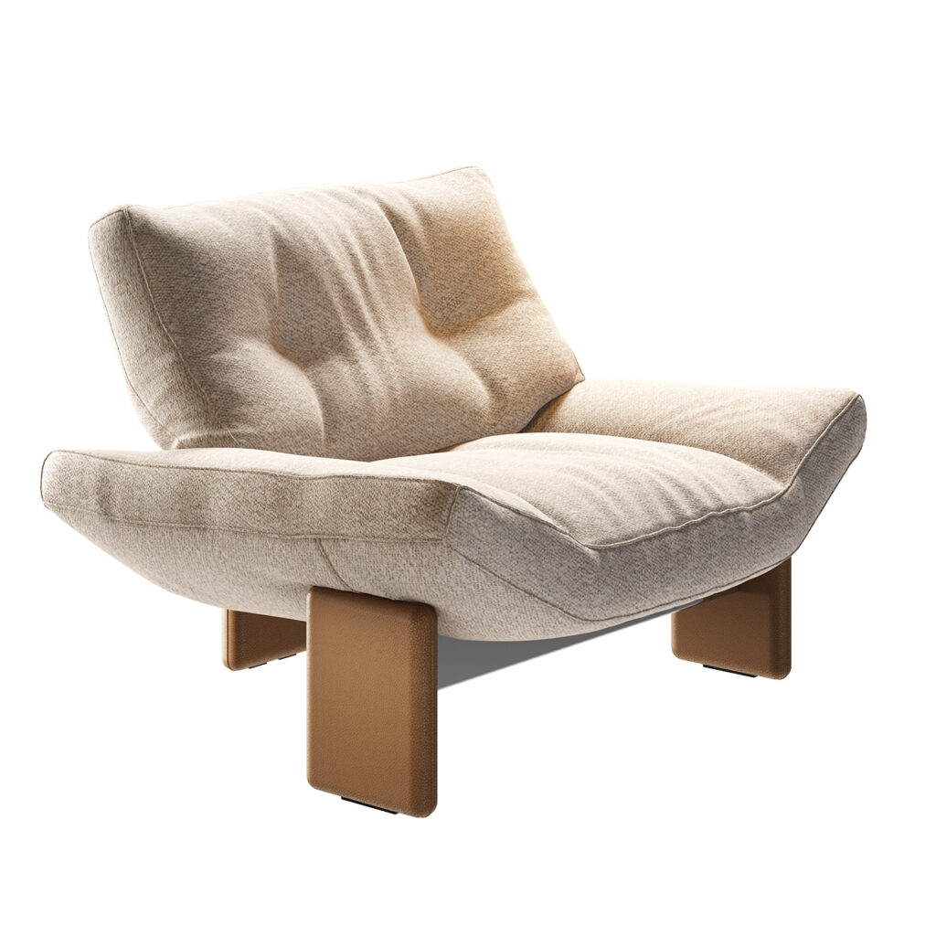 Minotti Emmi 扶手椅 Textile 皮革_小熊猫超级