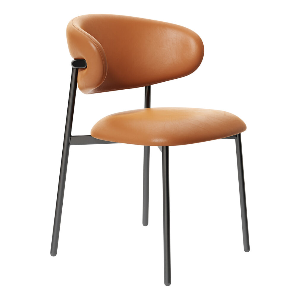 Calligaris Oleandro 皮革 椅子 金属 Frame_小熊猫超级