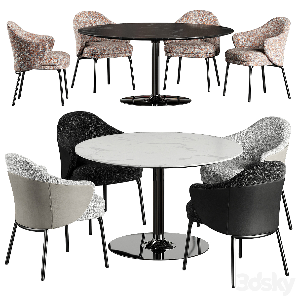 Minotti angie dining Oliver 餐桌 3D 2014_小熊猫超级