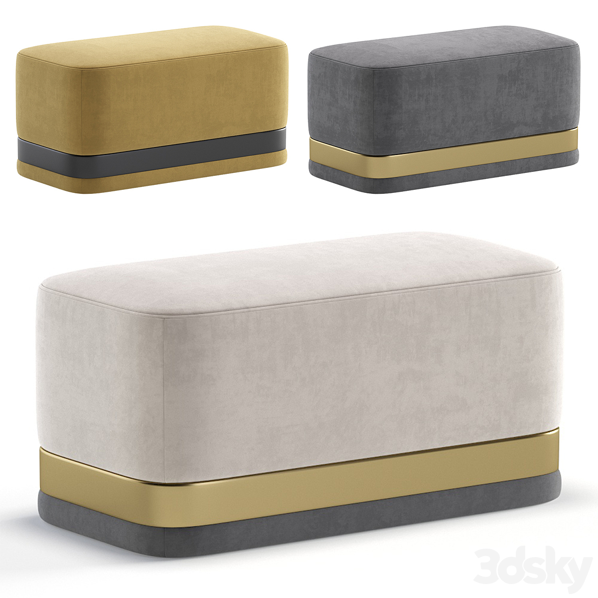 Cazarina Interiors 3 Colors Version 2013 Pouffe AROKA_小熊猫超级