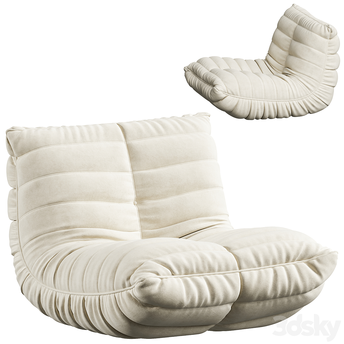 Trule Suede Armless Bean Bag 椅子 & Lounger_小熊猫超级