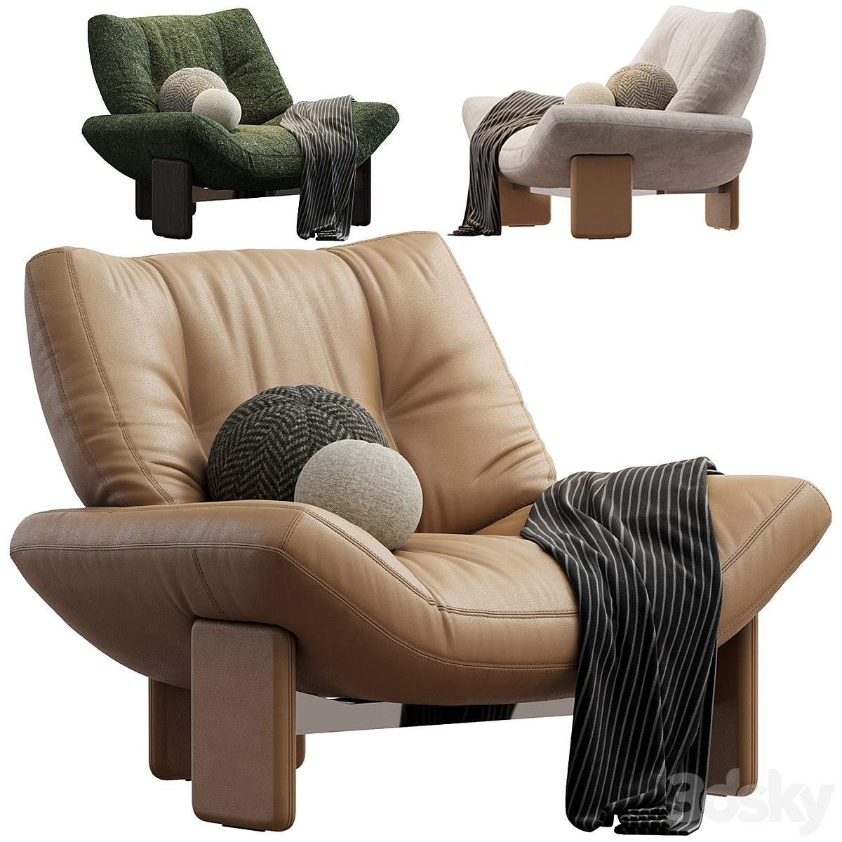 MINOTTI EMMI 扶手椅 3DS MAX 2015_小熊猫超级