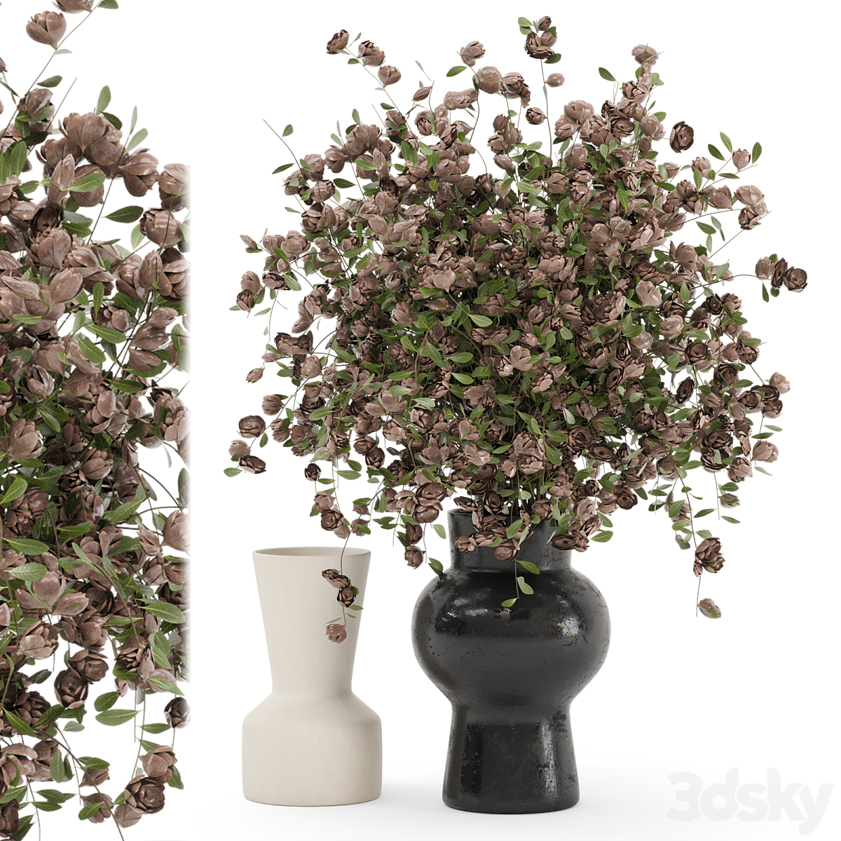 植物 Bouquet Collection Concrete Pots - 套装 1449_小熊猫超级