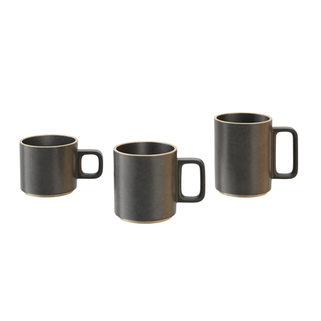 Hasami Porcelain 黑色 Porcelain Mug Cup_小熊猫超级