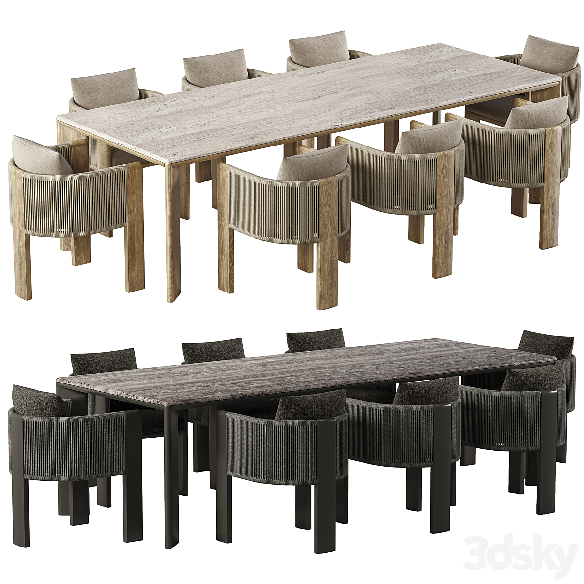 Palm-Beach-Teak-Dining-椅子-及-Rectangle 餐桌_小熊猫超级