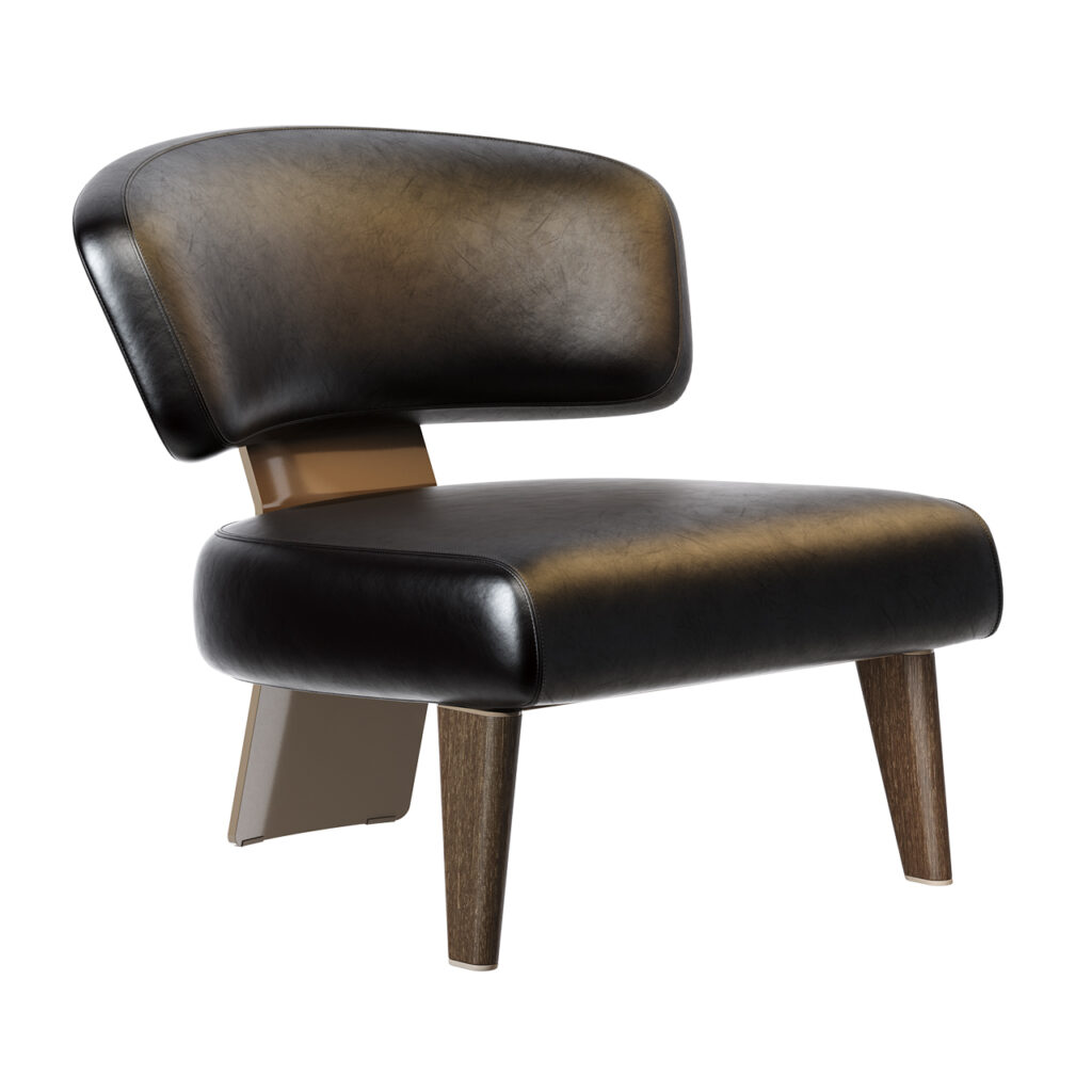 Minotti Reeves 木质 扶手椅 皮革_小熊猫超级