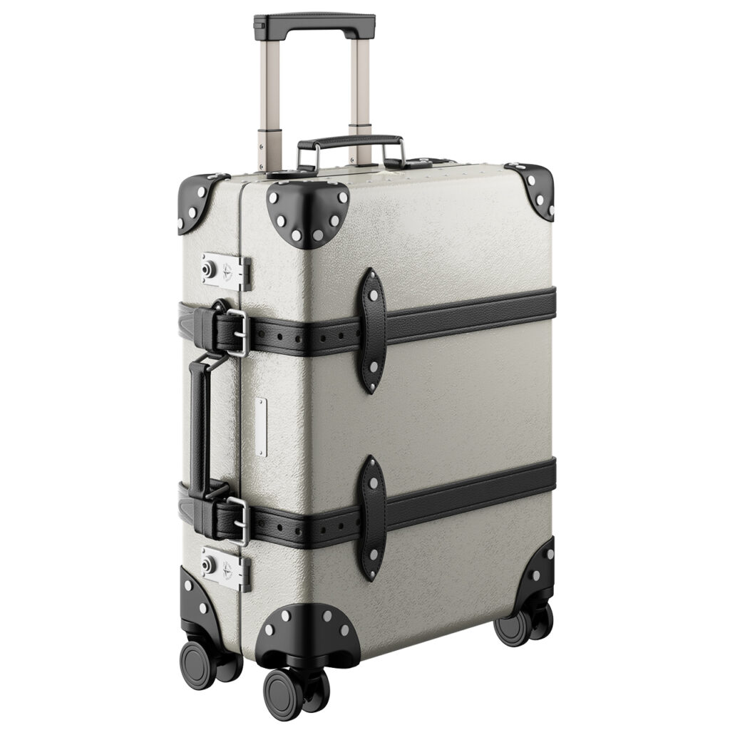 Globe Trotter JB Carry-On 4 Wheels Luggage Silver_小熊猫超级