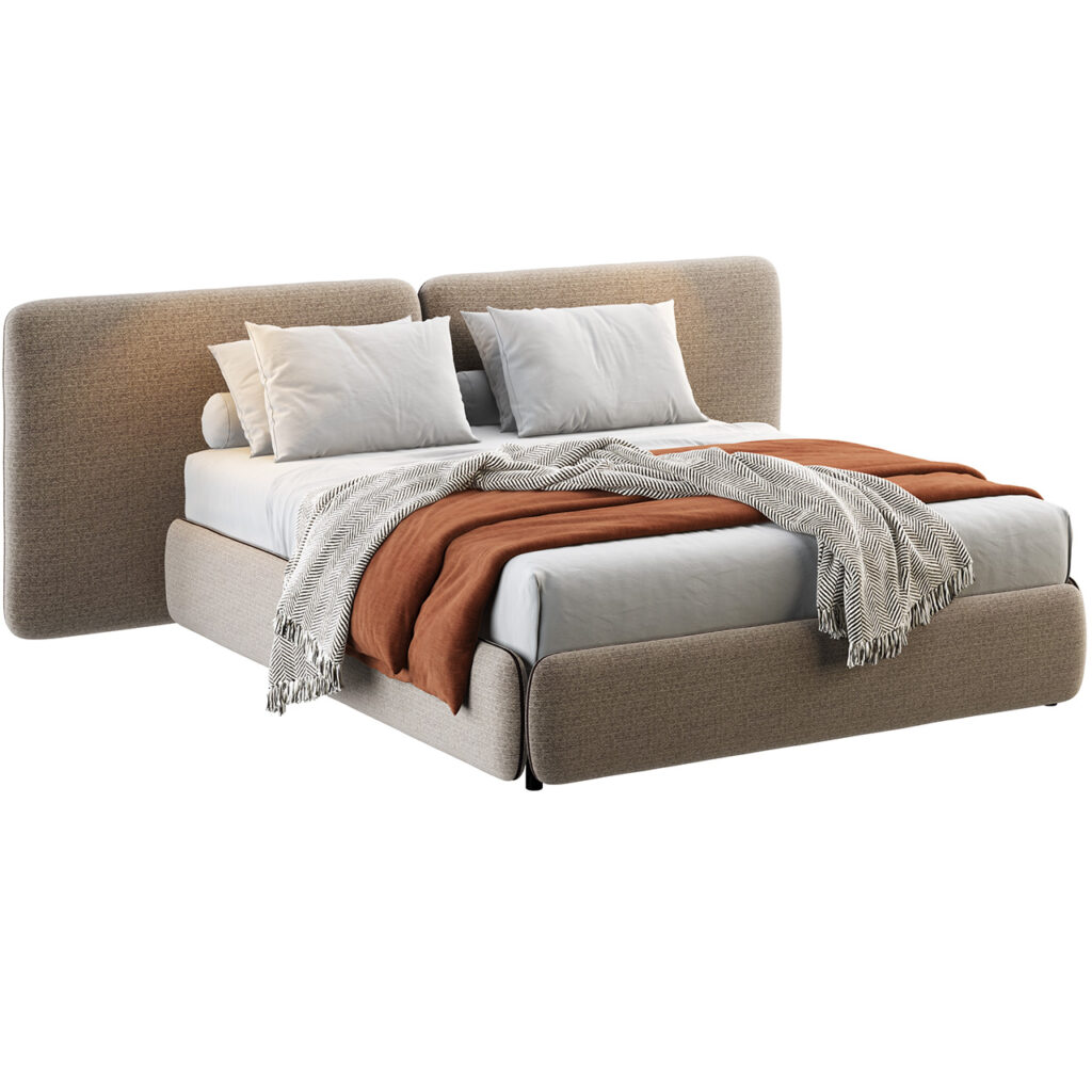 Calligaris Zip 床 搭配 双联 Headboard_小熊猫超级