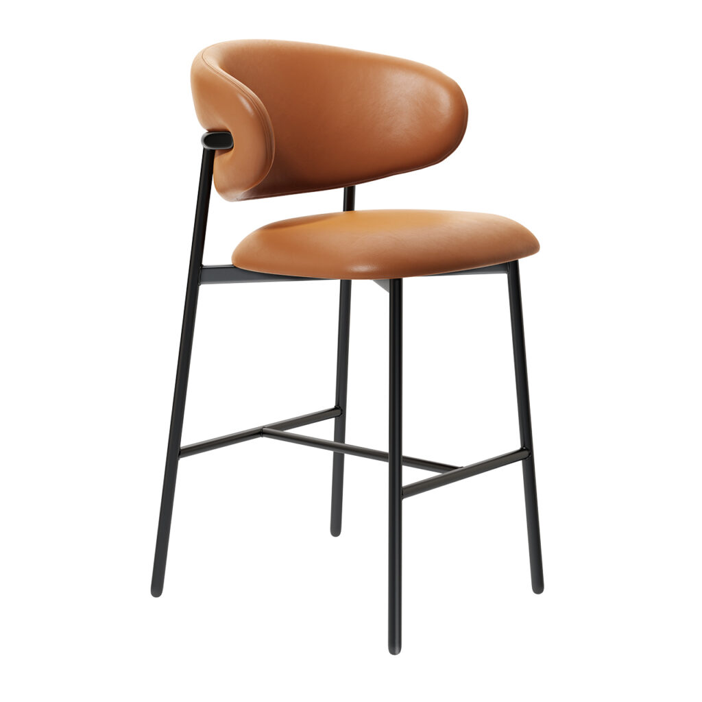 Calligaris Oleandro 皮革 凳子 金属 Frame_小熊猫超级