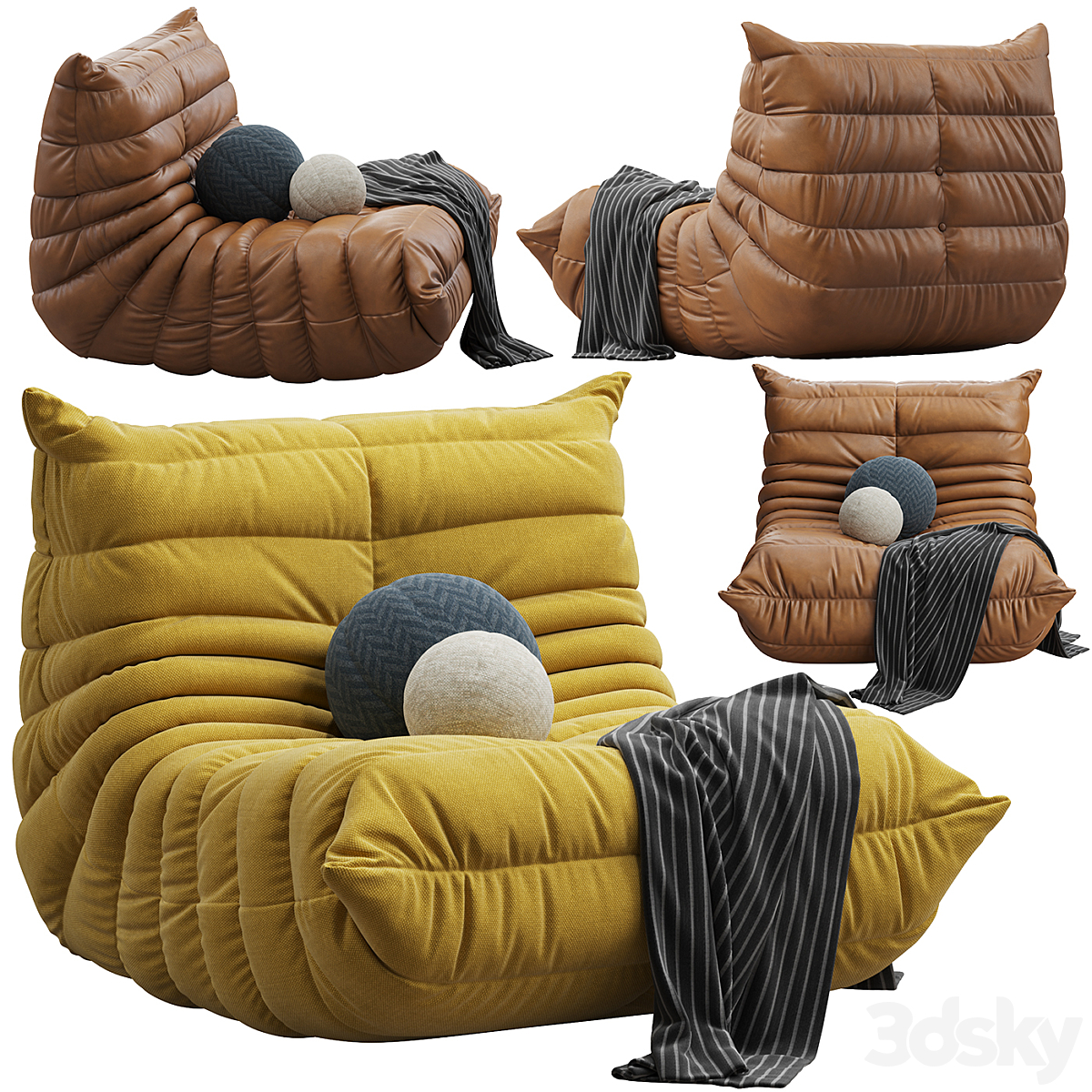TOGO 扶手椅 LIGNE ROSET 3DS MAX 2015_小熊猫超级