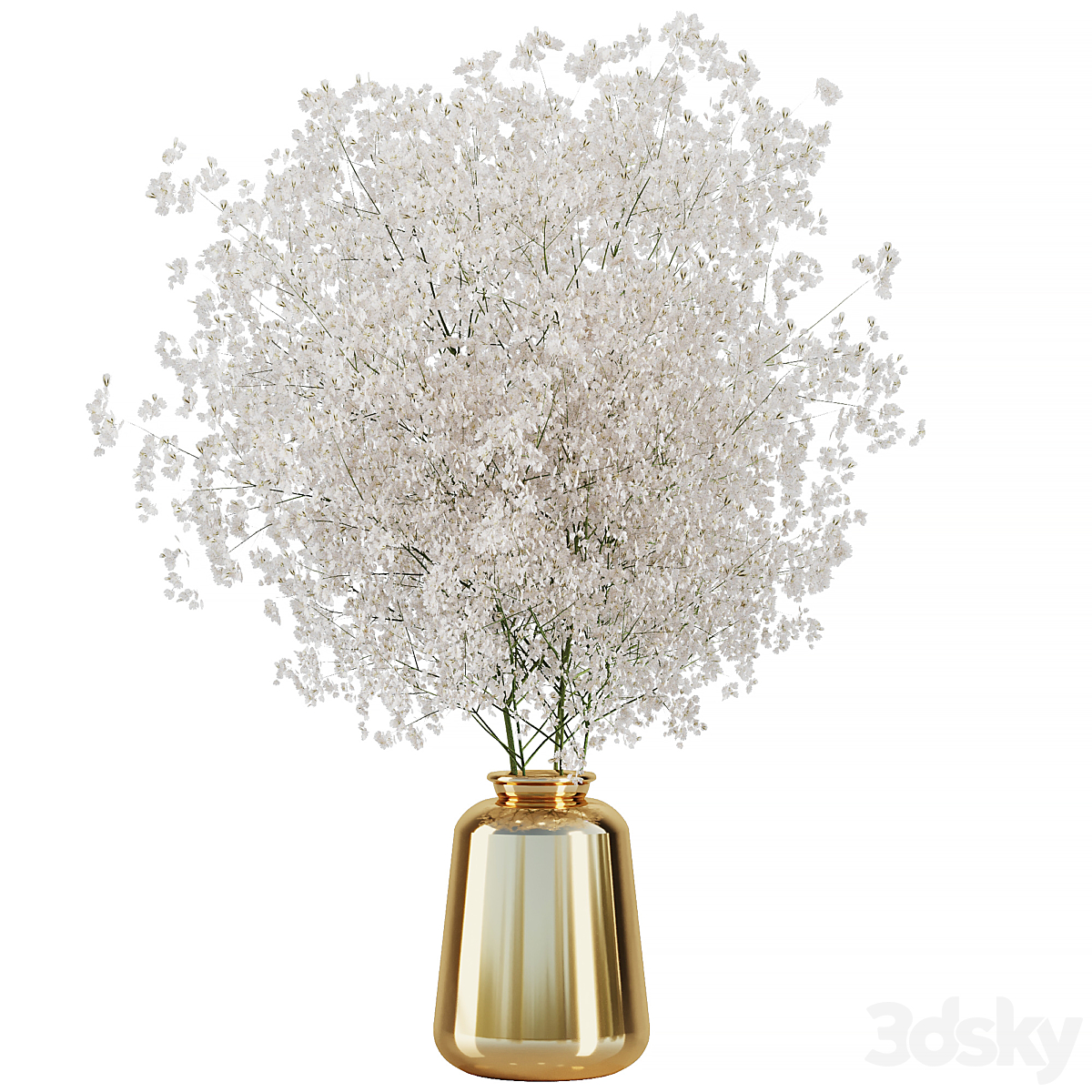 Babys Breath Bouquet Gold 花瓶_小熊猫超级