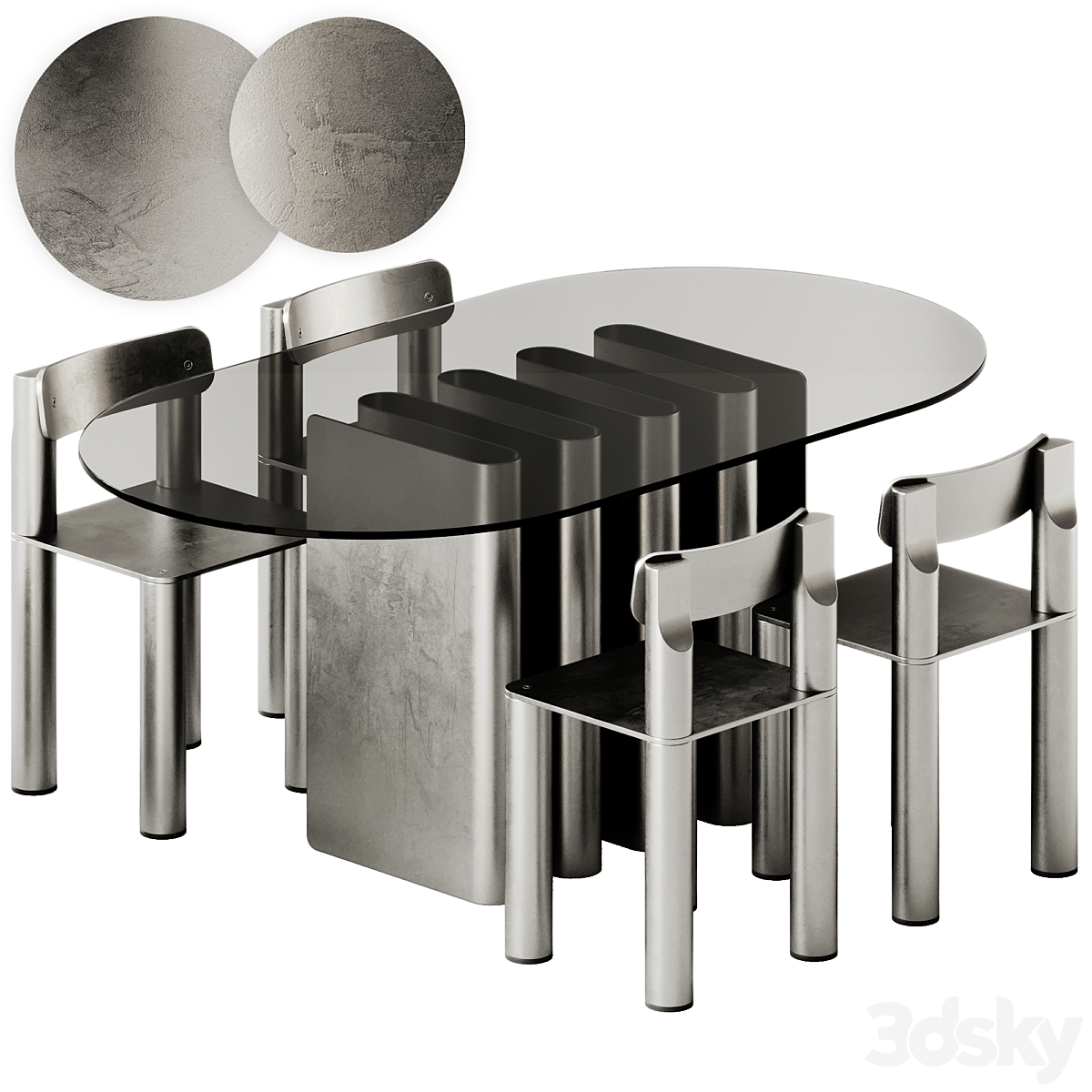 Pulpo and SILO Aluminium chair by Found TAVOLO 2 桌子_小熊猫超级