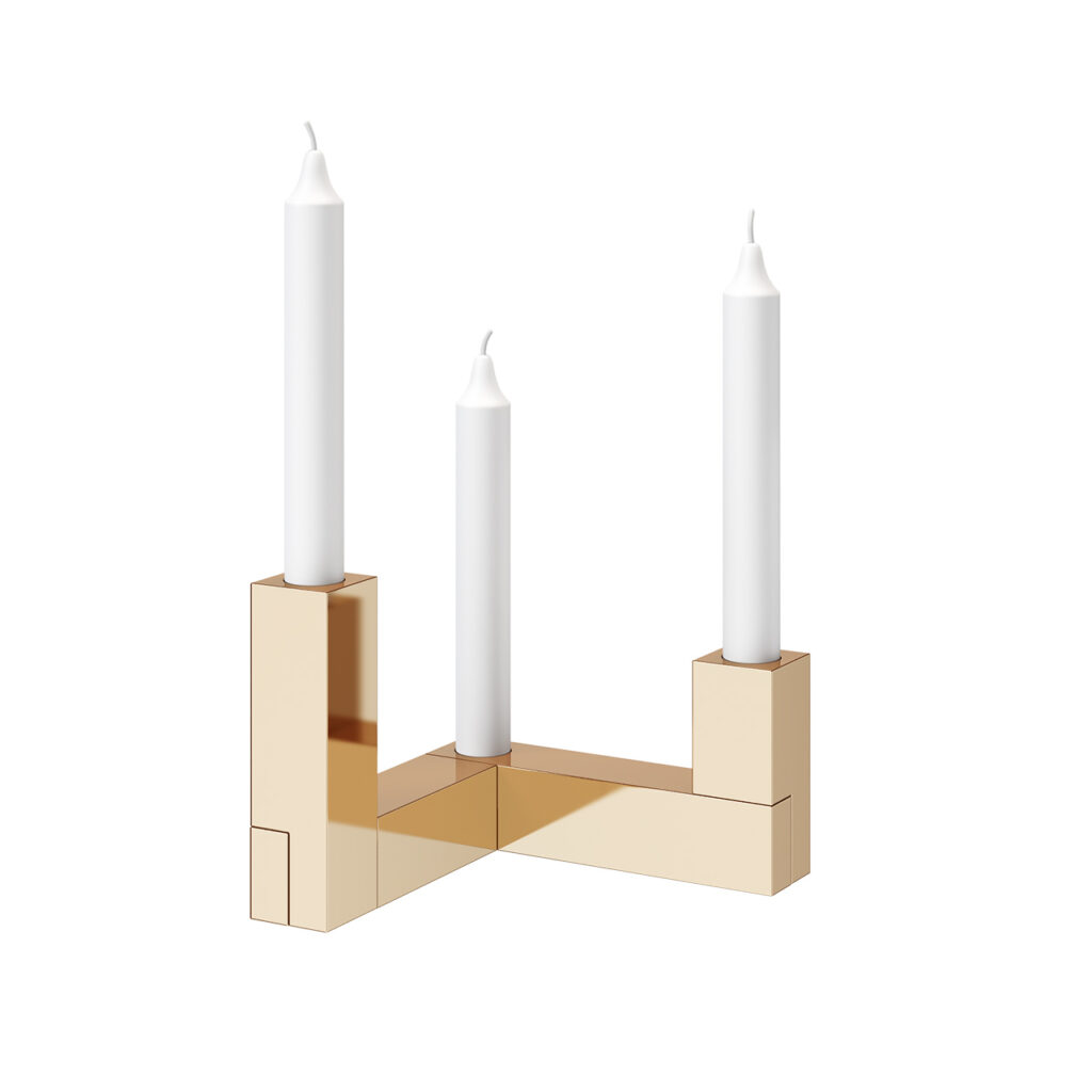 Caussa Brik 24K Gold Candleholder_小熊猫超级