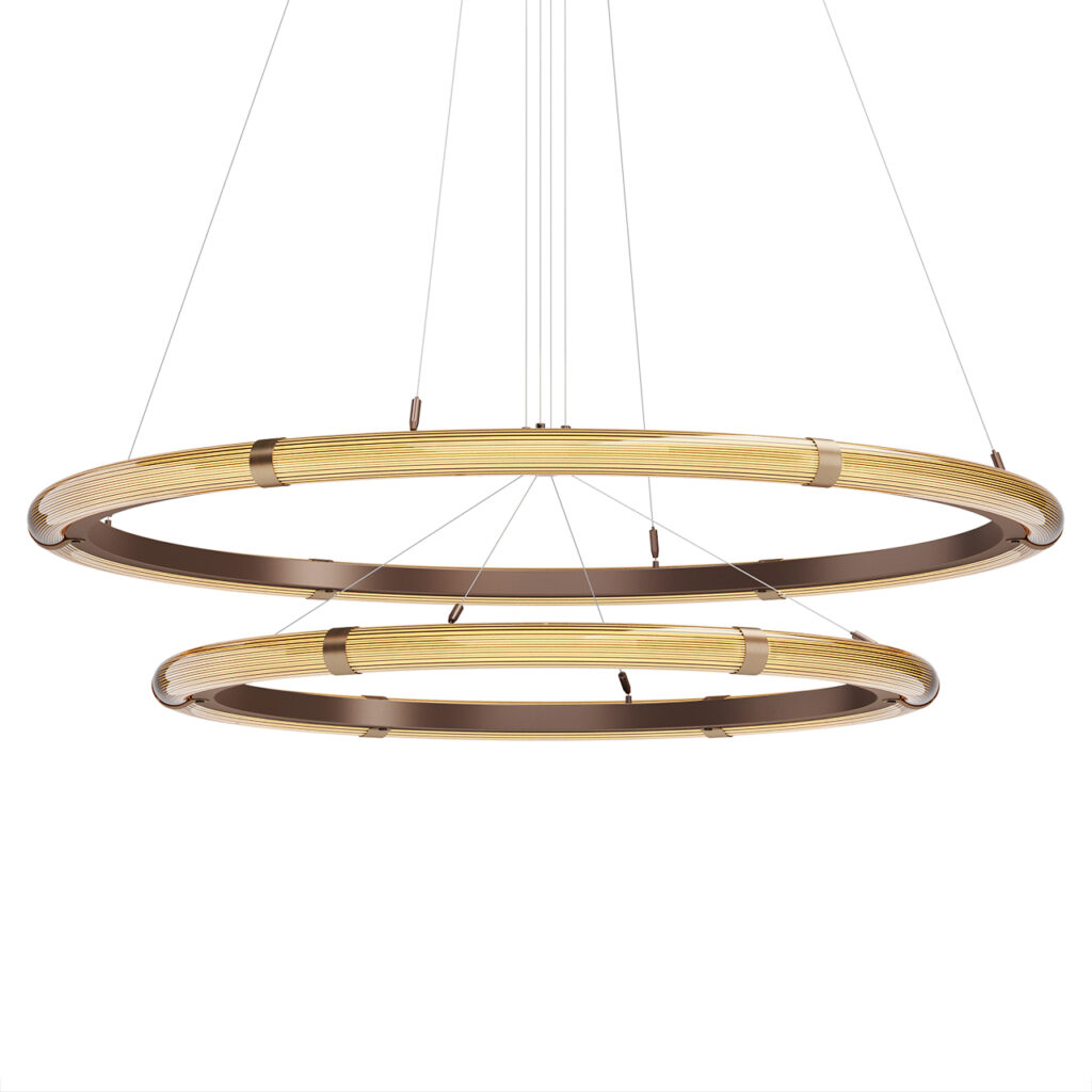 J Adam Co Strata Two-Tier Circular 吊灯_小熊猫超级