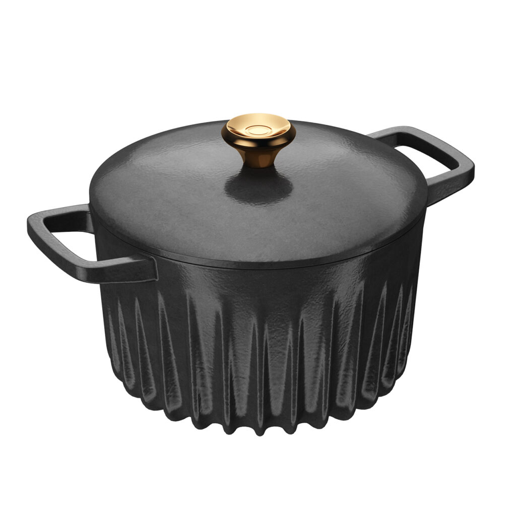Fireup Dutch 烤箱 Pot 搭配 Lid 黑色_小熊猫超级