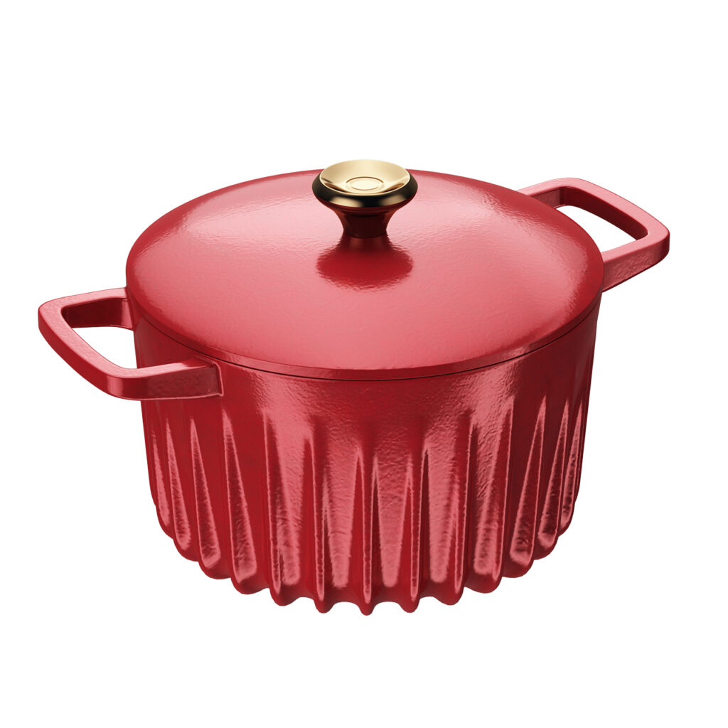 Fireup Dutch 烤箱 Pot 搭配 Lid Red_小熊猫超级
