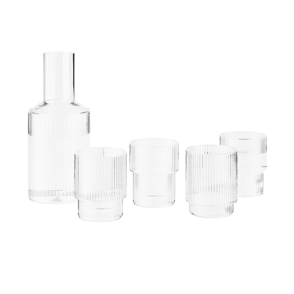 Ferm Living Ripple 玻璃 套装_小熊猫超级