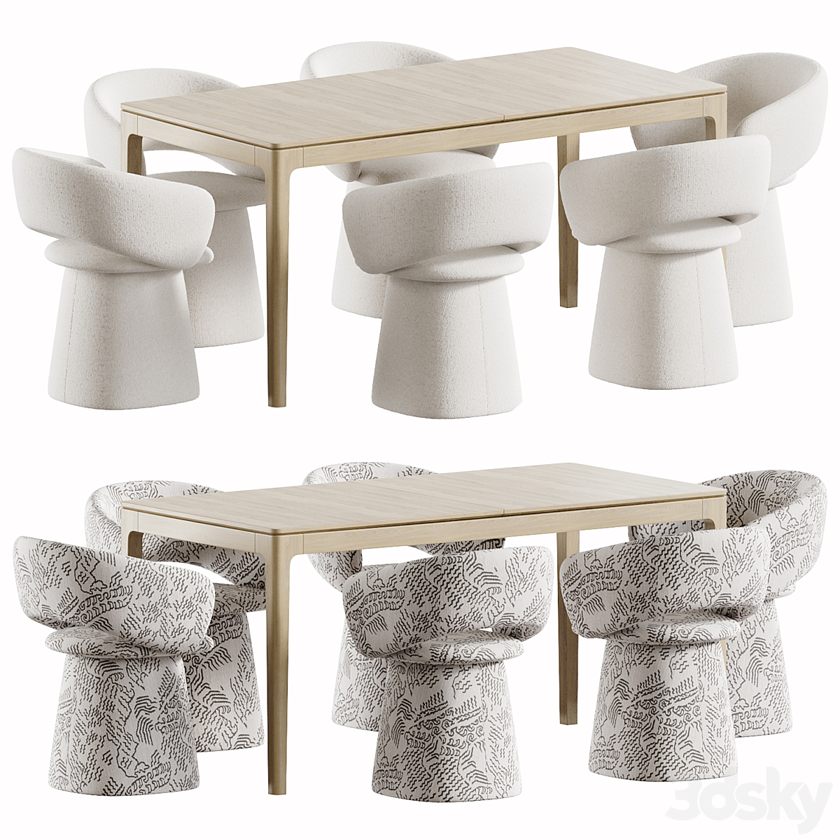 chairs and MILFORD table 2017 Bel TF 椅子_小熊猫超级
